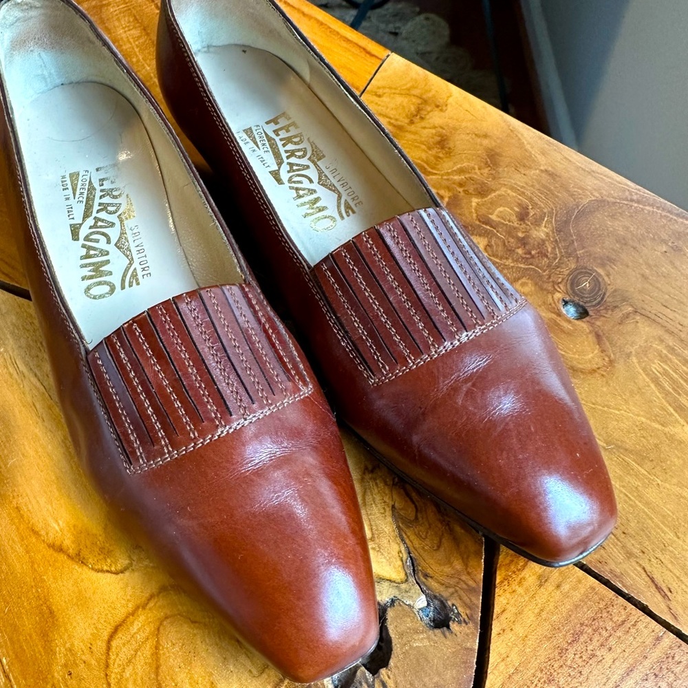 Salvatore Ferragamo Brown Leather Loafers